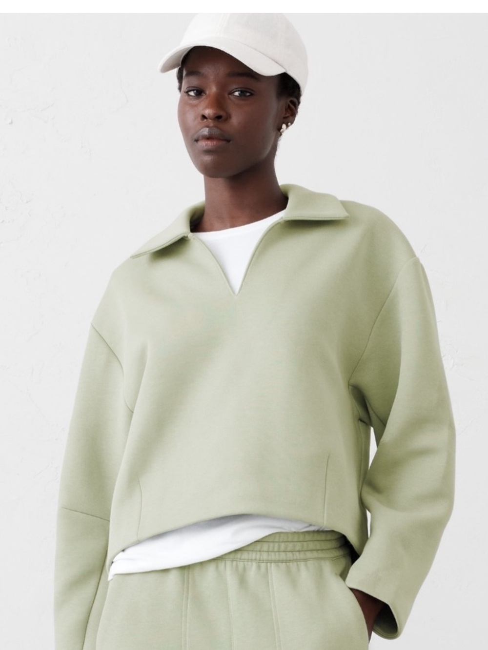 Banana Republic Scuba Knit Notch Neck Pullover